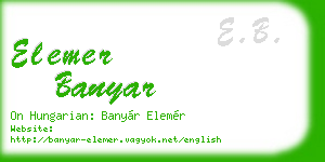 elemer banyar business card